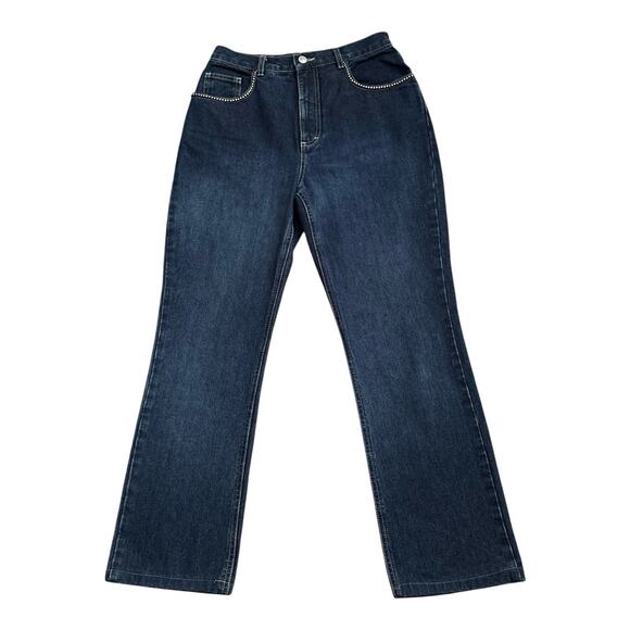 GLORIA VANDERBILT Womens Petite Size 8P Vintage Rhinestone High Rise Blue Jeans - Picture 1 of 7